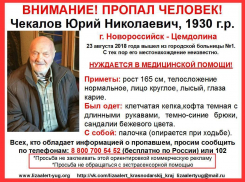 В Анапе разыскивается пенсионер Юрий Чекалов