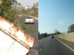 Оторванный забор по дороге в с. Витязево больше не угрожает автомобилистам под Анапой