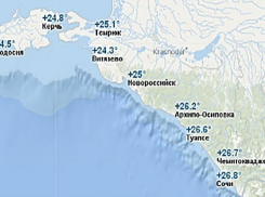 В Сочи вода в море на 2 градуса теплее, чем в Анапе и Темрюке