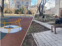 На улице Ленина в Анапе появилась новая детская площадка 