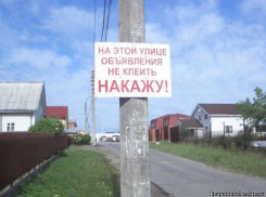 За объявление на столбе в Анапе можно нарваться на крупный штраф