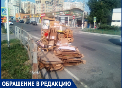 На углу Астраханской и Промышленной по несколько дней лежит вторсырье – коробки вывозят редко