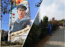 В Анапе новый мурал готов к открытию: жители облагораживают территорию