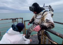 56 мешков с мазутом собрали со дна моря в Витязево 