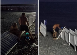  Даже море против: в Сукко под Анапой работники лагеря очередной раз устанавливали забор