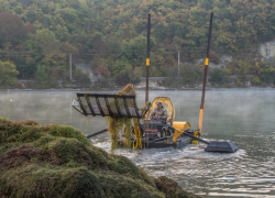 «Это Вам не Анапа»: в Абрау-Дюрсо замечен комбайн для сбора тины 