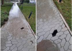 «И трех лет не простояло»: в Анапе разрушилась плитка на аллее в честь 300-летия прокуратуры 