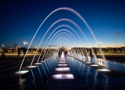 В Крещенском парке Анапы заработал 33-метровый фонтан