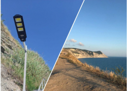  На лестнице «300 ступеней» в Анапе установили фонари на солнечных батареях