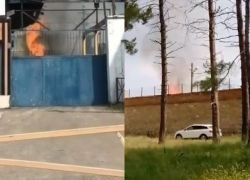 В станице Анапской на территории винзавода случился пожар