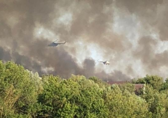  Два вертолета тушат анапские плавни с утра, ожидается самолет из Геленджика Бе-200