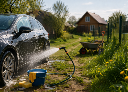 Анапчанам напомнили о штрафах за мойку автомобиля на даче
