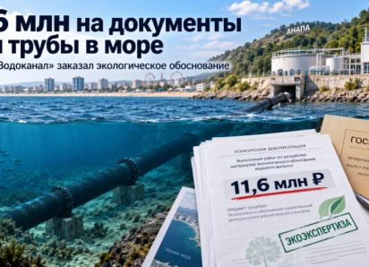 11,6 млн на документы для трубы в море: зачем «Анапа Водоканал» заказал экологическое обоснование