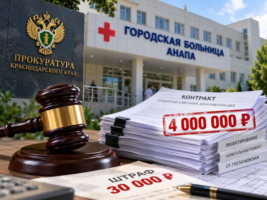 Главврача больницы Анапы оштрафовали за нарушения при заключении контрактов на 4 млн рублей