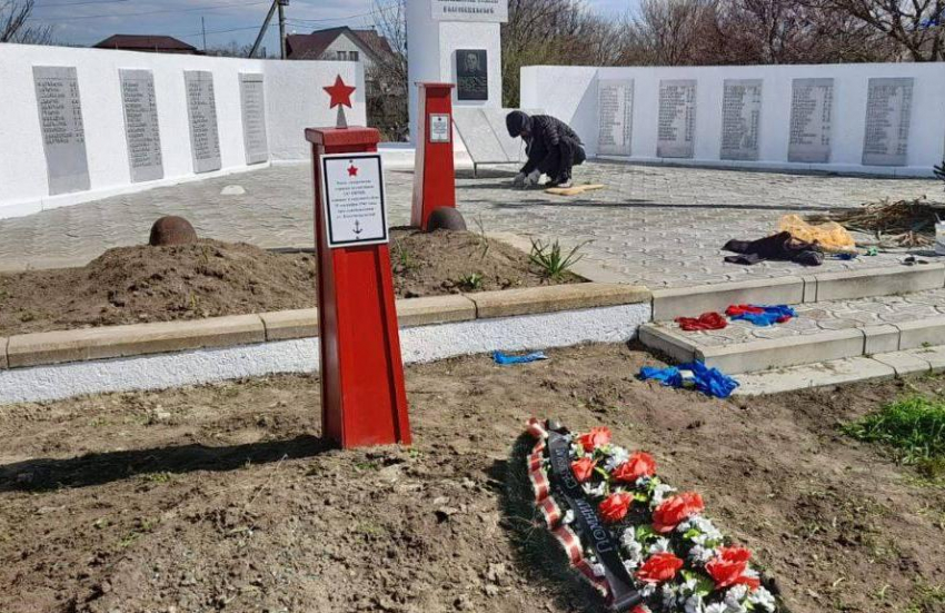 В Благовещенском сельском округе готовят памятники к Дню Победы 