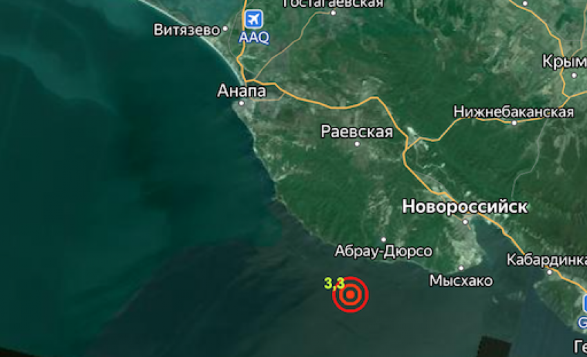 Сегодня в Черном море рядом с Анапой, но ближе к Новороссийску произошло землетрясение