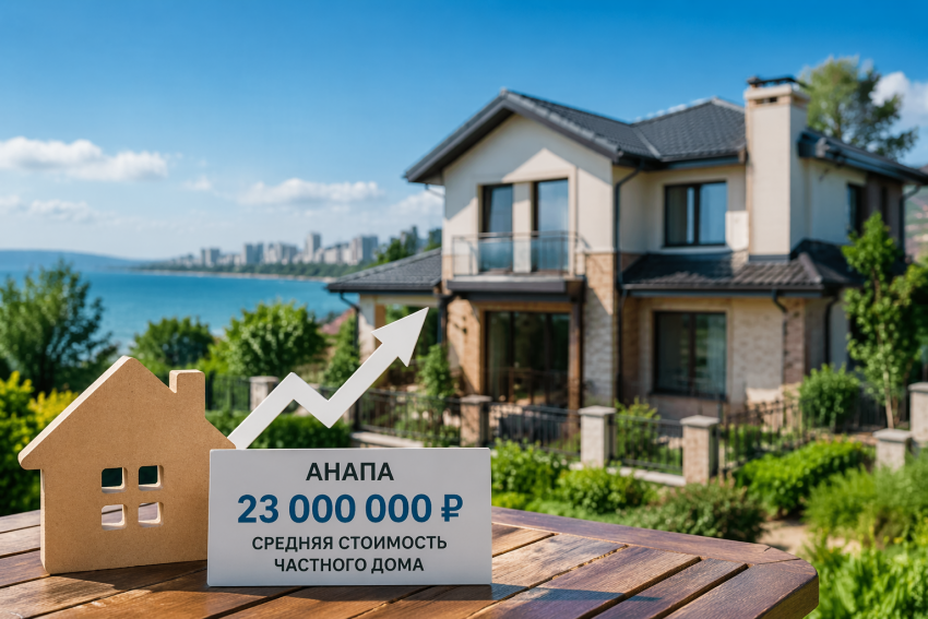 Средняя цена частных домов в Анапе достигла 23 млн рублей