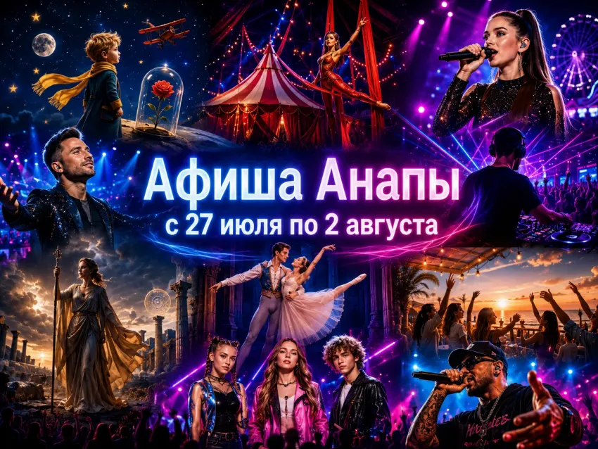 Концерты, спектакли и вечеринки: куда сходить в Анапе с 27 июля по 2 августа