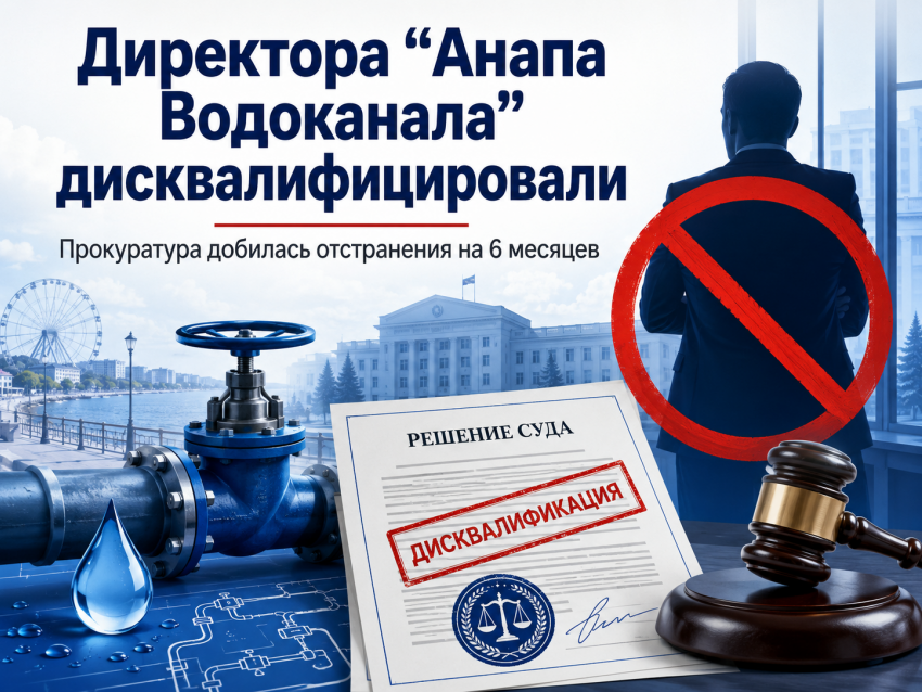 Без права руководить полгода: директора «Анапа Водоканала» дисквалифицировали за повторные нарушения