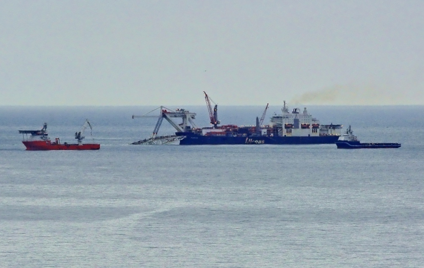 В Анапе газопровод «Турецкий поток» углубляется в море