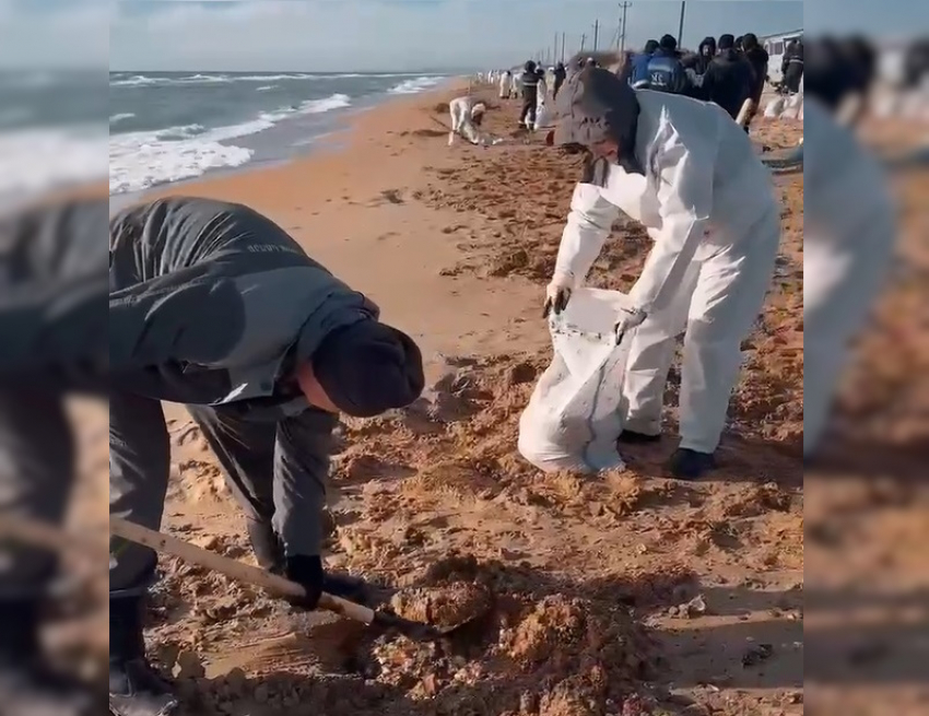 Загрязненный мазутом песок свозят на три полигона – очищено порядка 34 км пляжной территории Анапы