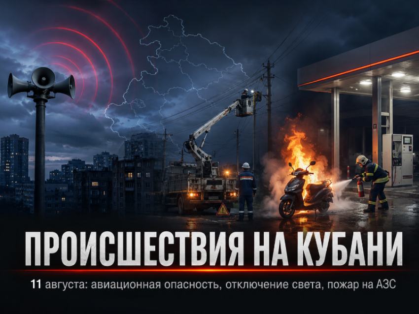 Авиационная опасность, отключение света и пожар на АЗС: что произошло на Кубани 11 августа