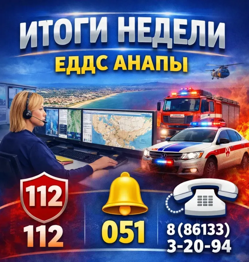 Более 6,6 тысячи вызовов обработала ЕДДС Анапы за неделю