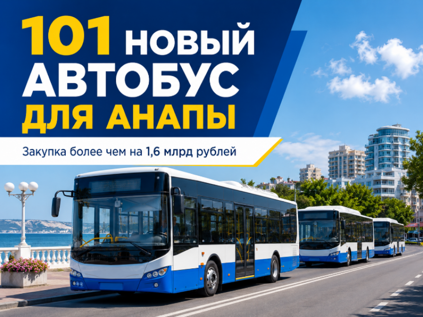 Для Анапы закупят 101 новый автобус более чем на 1,6 млрд рублей