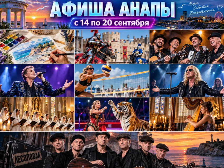 Куда сходить в Анапе с 14 по 20 сентября: афиша на неделю