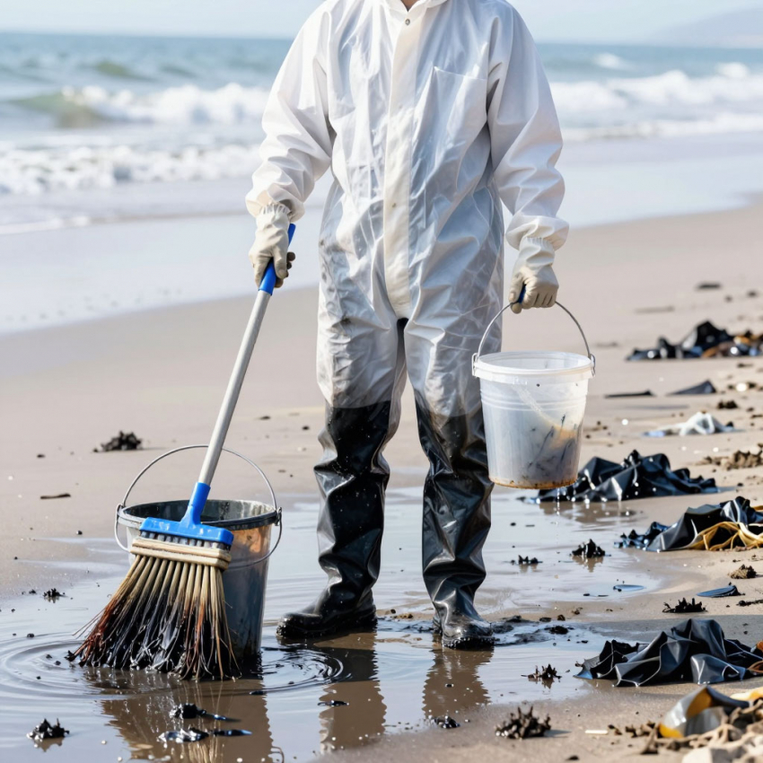 Анапскому активисту грозит штраф за уборку мазута на пляже