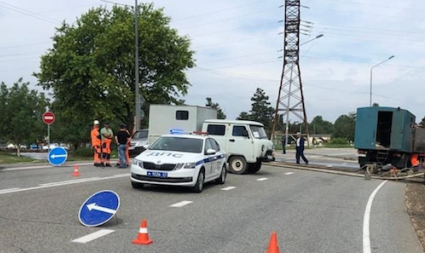 Участок федеральной дороги в Виноградном в Анапе перекрыт из-за подтопления