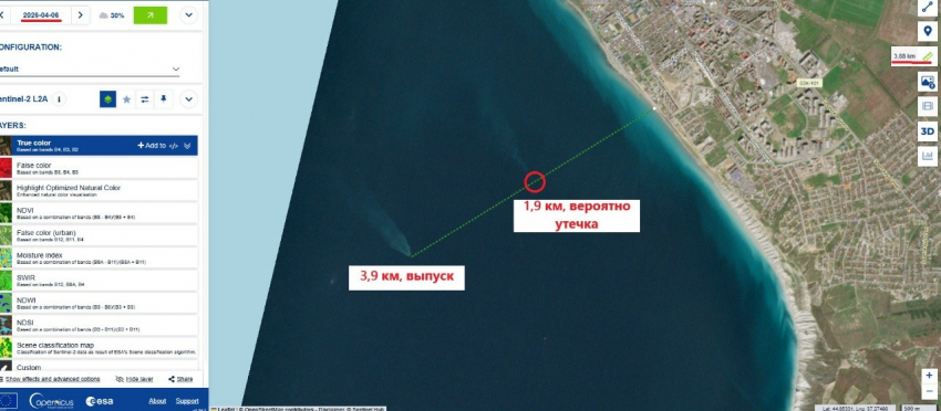 В Анапе обнаружена вероятная утечка на глубоком выпуске стоков