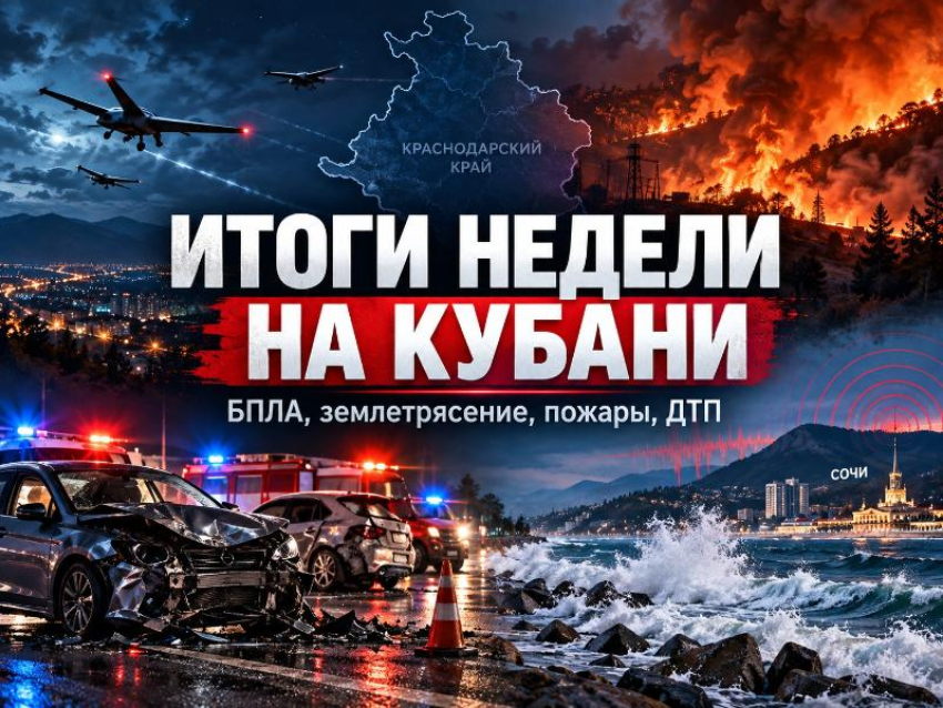 БПЛА, землетрясение, пожары и смертельные ДТП: чем запомнилась неделя на Кубани