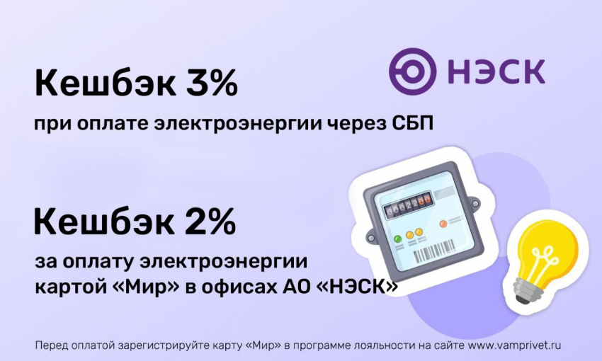 Более 17 миллионов рублей кешбэка получили клиенты АО «НЭСК»