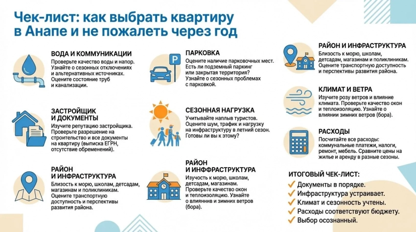 Чек-лист: как выбрать квартиру в Анапе и не пожалеть через год