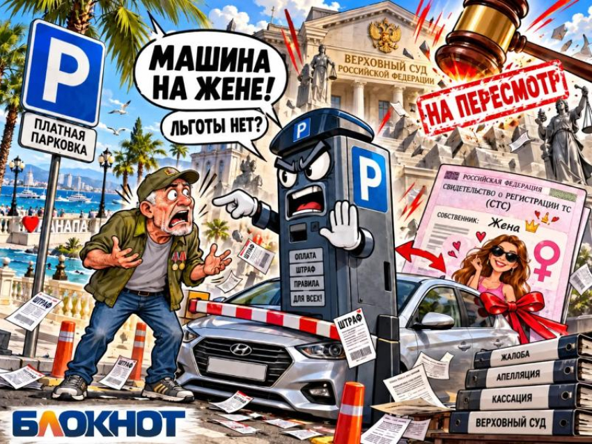 Машина записана на жену — льготы нет: анапчанин дошёл до Верховного суда из-за бесплатной парковки